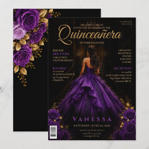 Convite de Quinceanera Capa de Revista Elegante