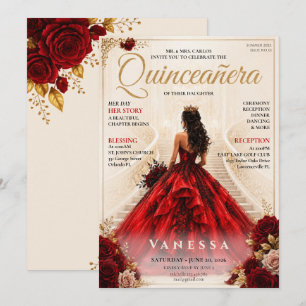 Convite de Quinceanera Capa de Revista Elegante