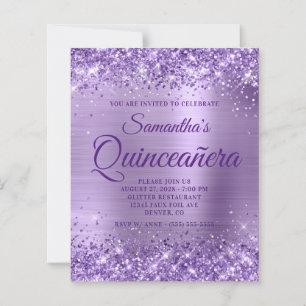 Convite de Quinceanera com Monograma em Folha de P
