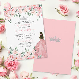 Convite De Quinceanera Cor-De-Rosa Esmagada