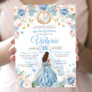Convite de Quinceañera da Cinderela Vestido de Pri