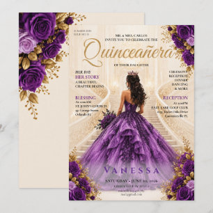 Convite de Quinceanera de Capa de Revista Elegante