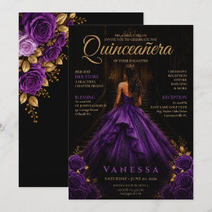Convite de Quinceanera de Capa de Revista Elegante