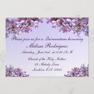 Convite de Quinceanera do Lilac