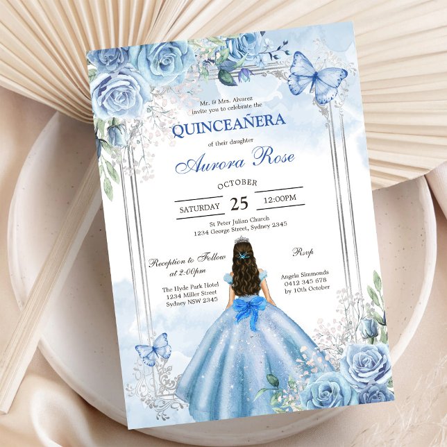 Convite de Quinceanera Floral Rústico Moderno (Criador carregado)
