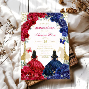 Convite de Quinceanera Floral Rústico Moderno