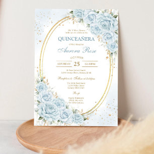 Convite de Quinceanera Floral Rústico Moderno