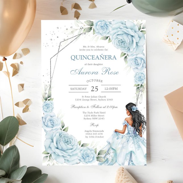 Convite de Quinceanera Floral Rústico Moderno (Criador carregado)