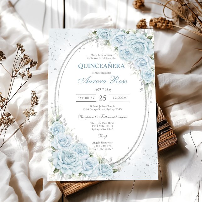 Convite de Quinceanera Floral Rústico Moderno (Criador carregado)