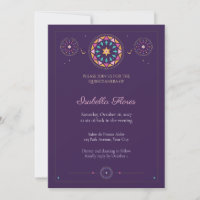 Convite de Quinceanera Medalhao Caleidoscópio