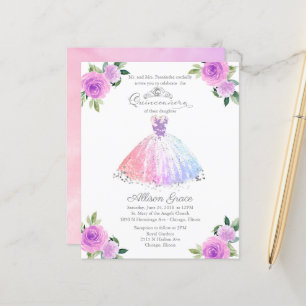 Convite de Quinceanera Orçamento Cores Pastel Vest
