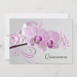 Convite de Quinceanera para a Elegância Orquídea R