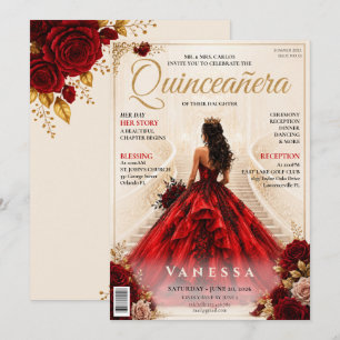 Convite de Quinceanera para Capa de Revista Elegan