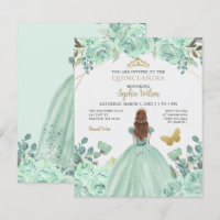 Convite de Quinceañera Princesa Dourado Cunhado Or