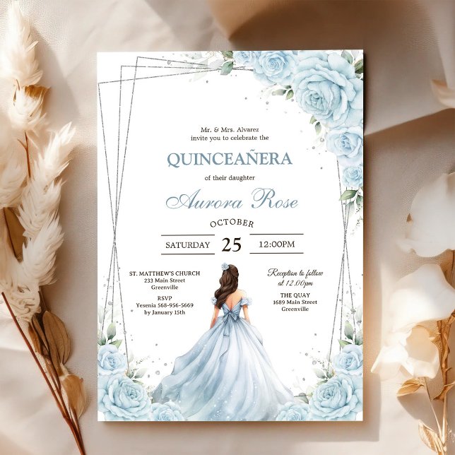 Convite de Quinceanera Rústico Moderno (Criador carregado)
