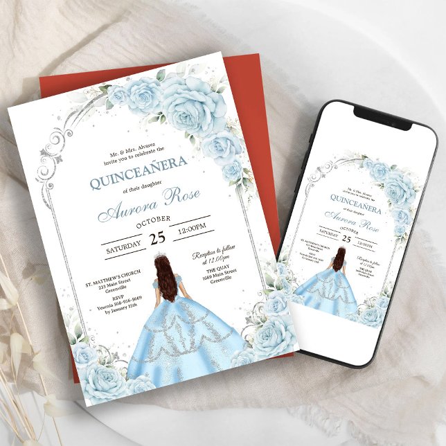 Convite de Quinceanera Rústico Moderno (Criador carregado)