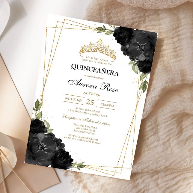 Convite de Quinceanera Rústico Moderno (Criador carregado)