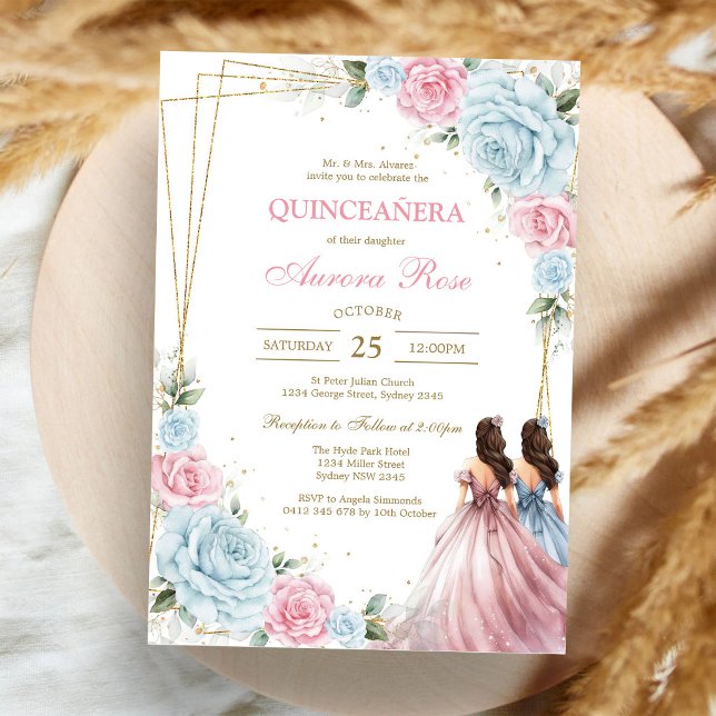Convite de Quinceanera Rústico Moderno (Criador carregado)