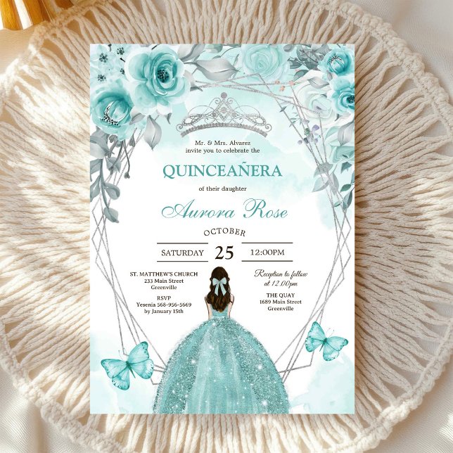 Convite de Quinceanera Rústico Moderno (Criador carregado)