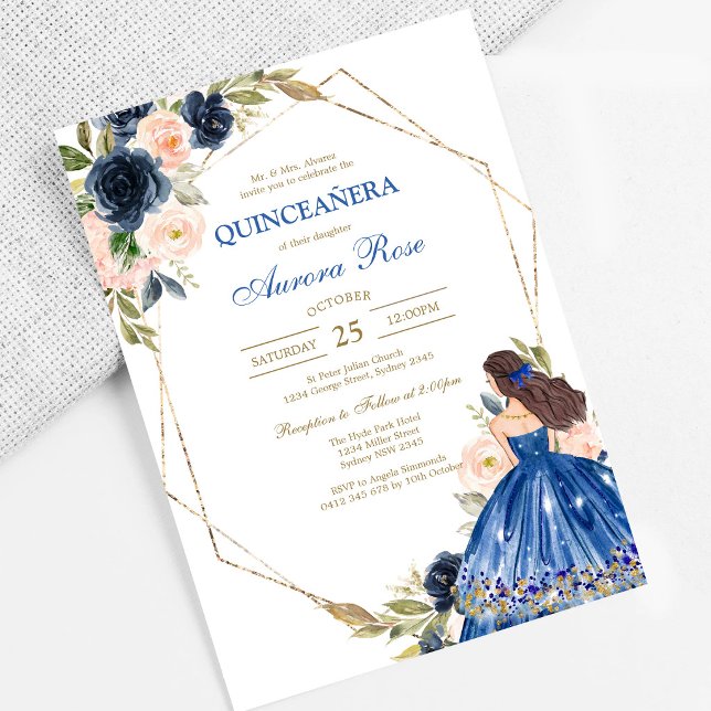Convite de Quinceanera Rústico Moderno (Criador carregado)