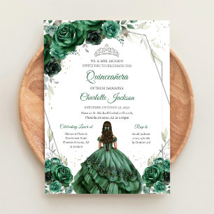 Convite de Quinceanera Verde Moderno