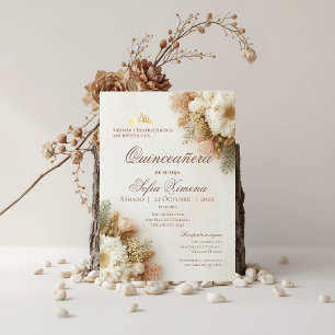 Convite de Quincenera em Espanhol Boho