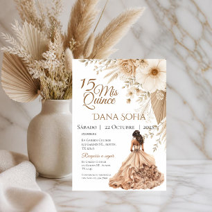 Convite de Quincenera em Espanhol Boho