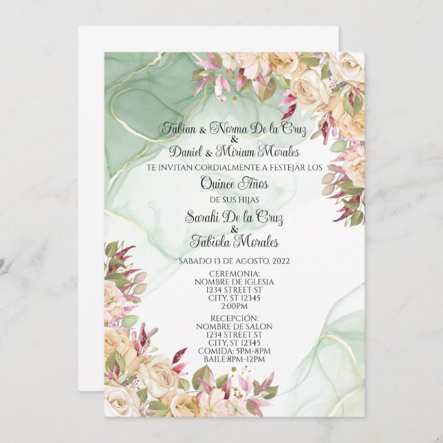 CONVITE DE QUINZE ANOS (Frente/Verso)