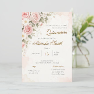 Convite de Quinze Anos Rosa