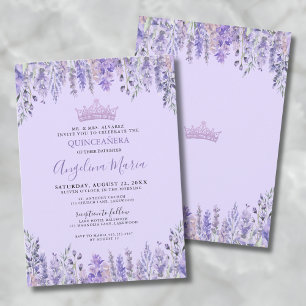 Convite de Quinze Anos Roxo Floral