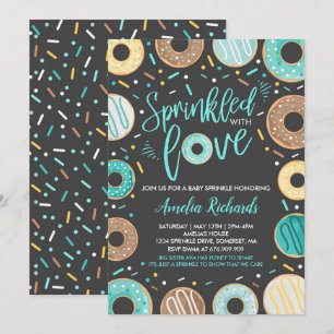 Convite de Raspadinha de Bebê Donut Espalhado Com 