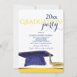 Convite de Ré para Capelo de Formatura Amarelo