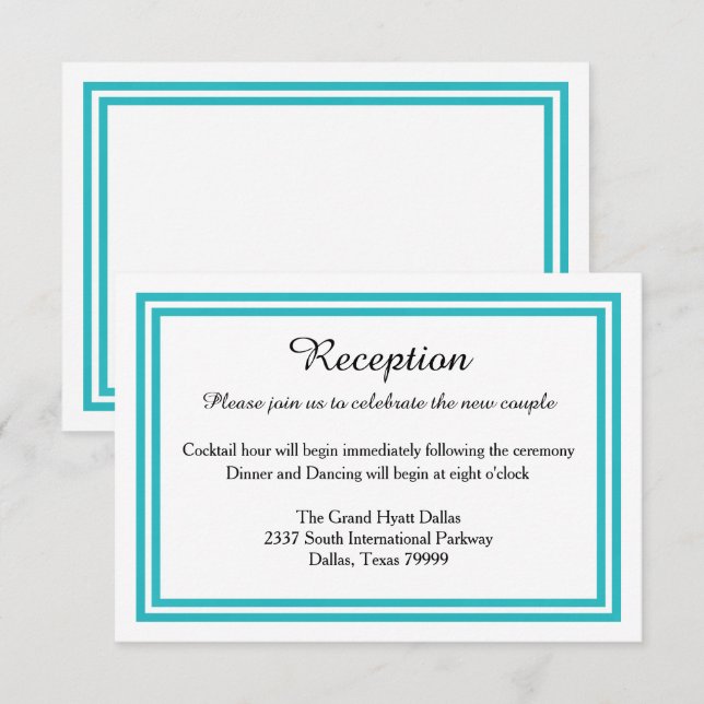 Convite de Recepção com Acabamento Duplo em Verde  (Frente/Verso)