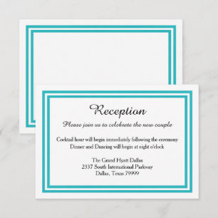Convite de Recepção com Corte Duplo Verde Teal