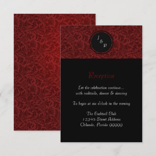 Convite de Recepção - Damask Vermelho