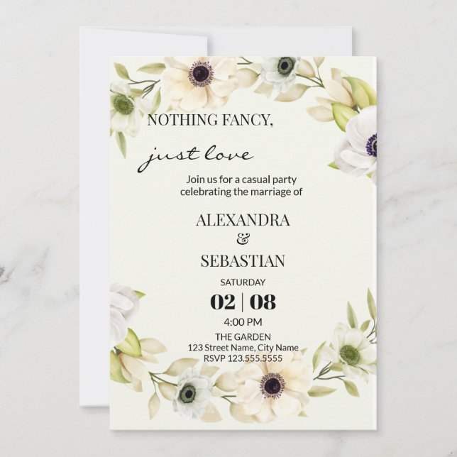 Convite de Recepção de Casamento (Frente)