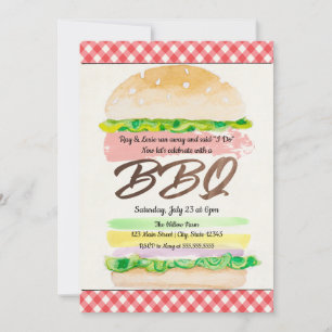 Convite de Recepção de Casamento BBQ