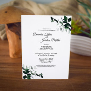 Convite de Recepção de Casamento Botânico Neutro