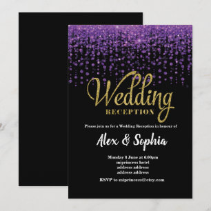 Convite de recepção de casamento, brilho