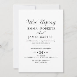 Convite de Recepção de Casamento com Caligrafia Pr