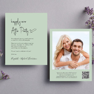 Convite de Recepção de Casamento com Código QR de 