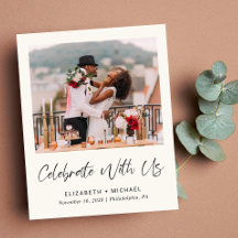 Convite de Recepção de Casamento com Creme de Foto
