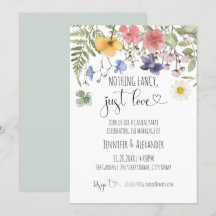 Convite de Recepção de Casamento com Flores Silves