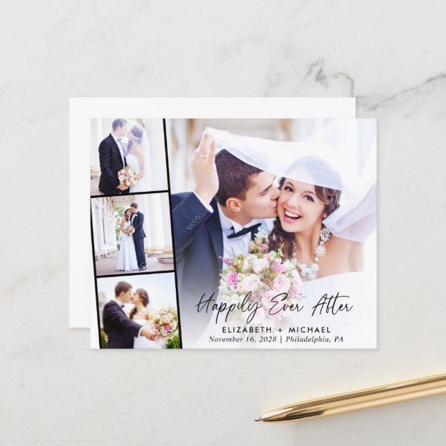 Convite de Recepção de Casamento com Foto em Orçam (Frente/Verso In Situ)