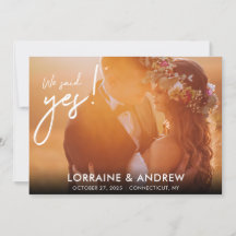 Convite de Recepção de Casamento com Foto We Said 