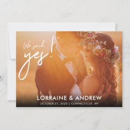 Convite de Recepção de Casamento com Foto We Said 