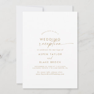 Convite de Recepção de Casamento com Letra Dourada