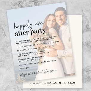 Convite de Recepção de Casamento com Sobreposição 