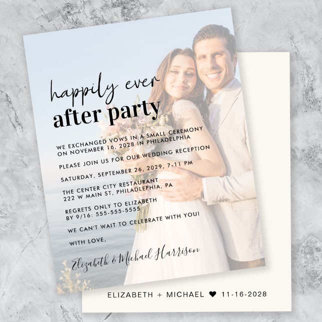 Convite de Recepção de Casamento com Sobreposição  (Criador carregado)