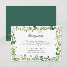 Convite de Recepção de Casamento com Verde Botânic